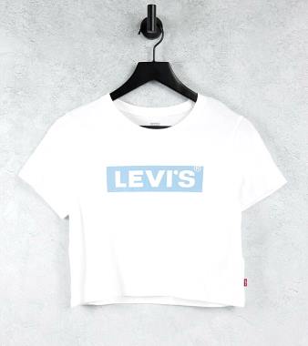 Levi's Κοντομάνικο Crop Top Λευκό