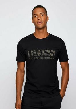 Hugo Boss Ανδρικό T-shirt Μαύρο με Λογότυπο